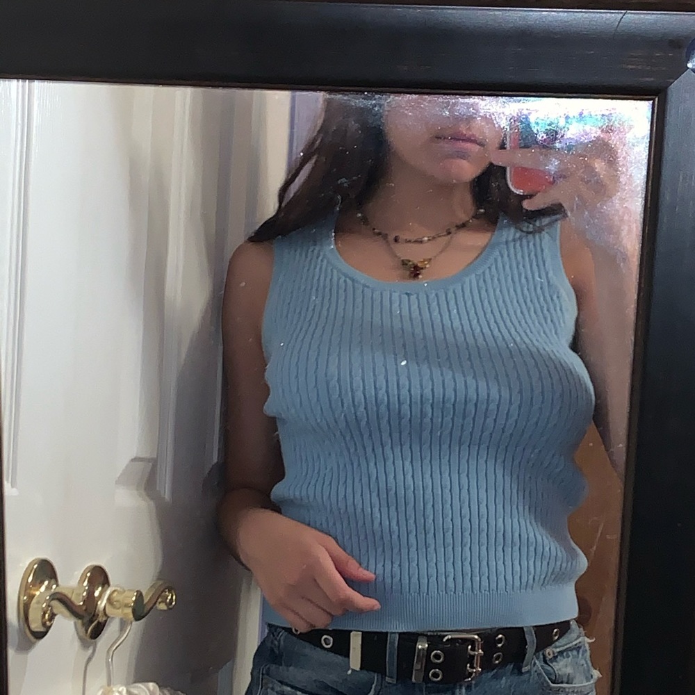 Blue sweater tanktop